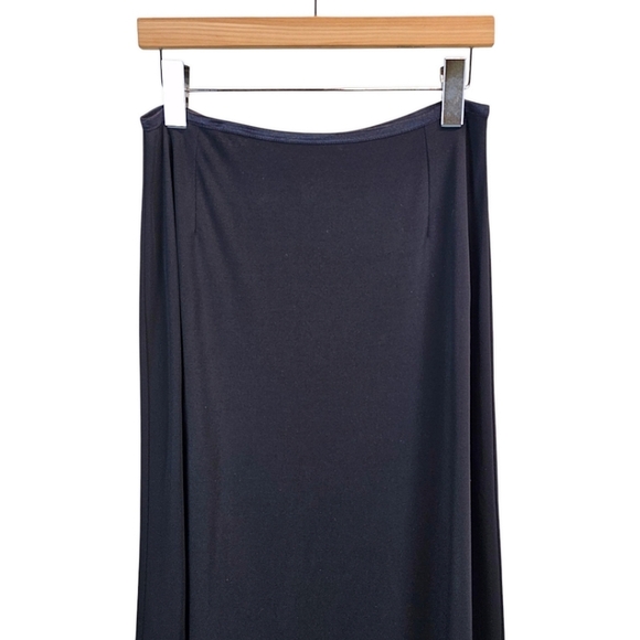 J. Jill Maxi Skirt LP Black Ponte Knit Full Length Minimalist Quiet Luxury - Picture 7 of 13